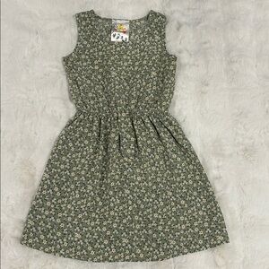 Charming Floral Kids Dress in Green
